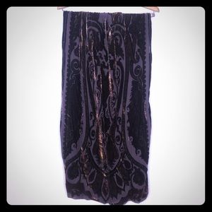 Oscar de la Renta brown silk blend scarf